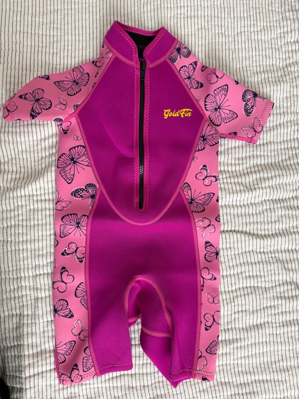 Goldfin Pink Butterfly Kids Swim Wetsuit - NWOT